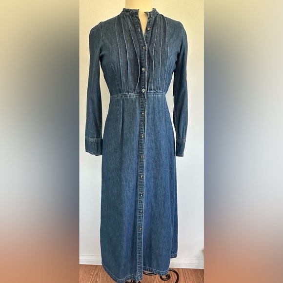 Eddie Bauer maxi denim button down dress Size: SP